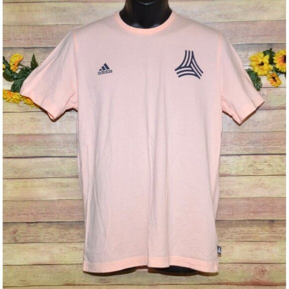Adidas Tango T-Shirt Men's L Peach 100% Cotton Athletic Tee Soccer Sportswear - Picture 1 of 9